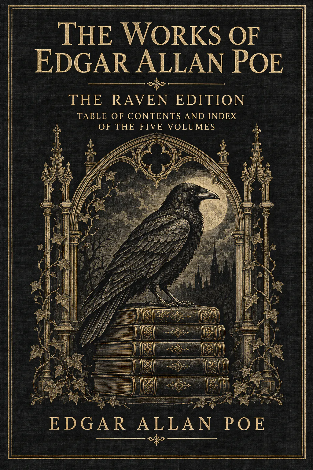 Cover of The Works of Edgar Allan Poe, The Raven Edition: Table Of Contents And Index Of The Five Volumes